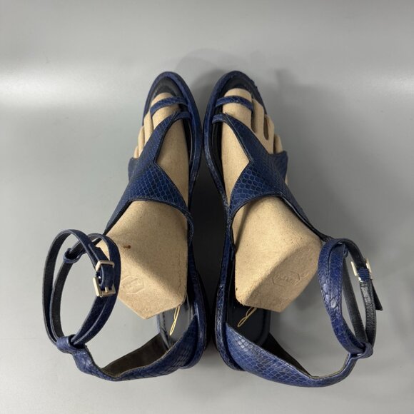 Brian Atwood Caterina Blue Leather Sandals, Size 8 - Picture 7 of 12